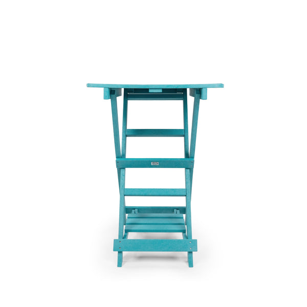 English Elm Summit Ridge Recycled Hdpe Outdoor Folding Bar Table Weather Resistant Eco Patio Teal B2745P409716