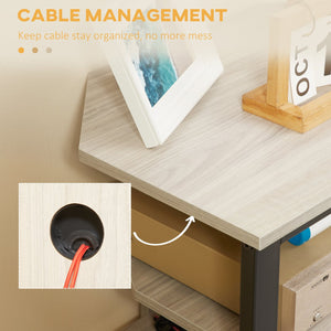 English Elm HOMCOM Corner TV Stand with 4-Tier Shelves, Steel Frame & Cable Management for Small TVs (Gray) W2225P200542