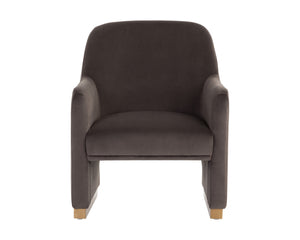 Sunpan Jaime Lounge Chair - Elegant Upholstered Seating with Gold Stainless Steel Base for Stylish Spaces Meg Ash