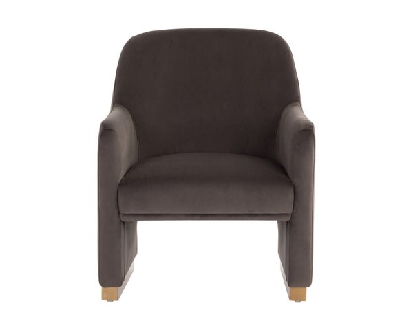 Sunpan Jaime Lounge Chair - Elegant Upholstered Seating with Gold Stainless Steel Base for Stylish Spaces Meg Ash