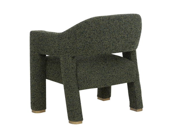 Sunpan PRISCA Lounge Chair - Bold Sculptural Comfort with Textured Upholstery & Elegant Brass Accents 112336