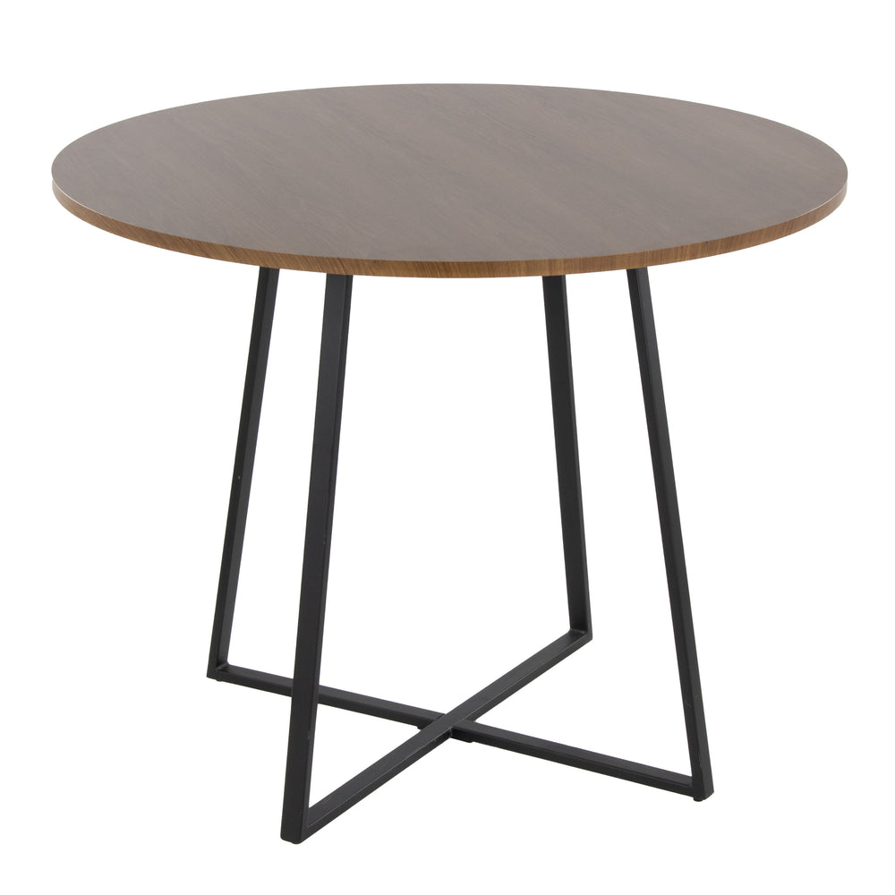 English Elm Cosmo Canary Dining Table: Elegant Black Metal & Walnut Wood Design For Modern Spaces, Seats 4 B202S01118