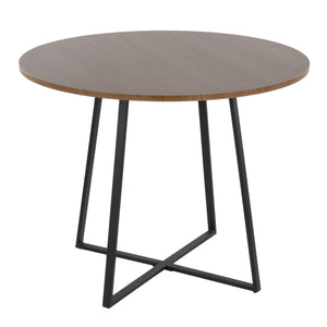 English Elm Cosmo Canary Dining Table: Elegant Black Metal & Walnut Wood Design For Modern Spaces, Seats 4 B202S01118