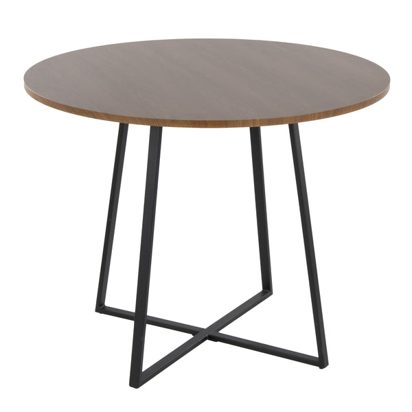 English Elm Cosmo Canary Dining Table: Elegant Black Metal & Walnut Wood Design For Modern Spaces, Seats 4 B202S01118