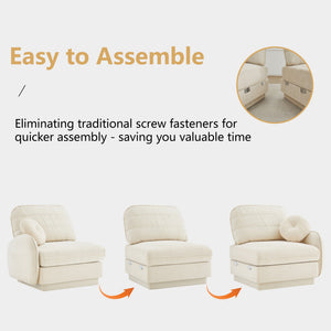 English Elm Chenille Cloud Loveseat with Quilted Back Pillows Deep Seat Comfort for Living Room W714S01749