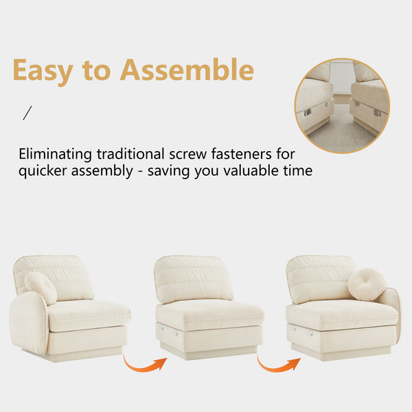 English Elm Chenille Cloud Loveseat with Quilted Back Pillows Deep Seat Comfort for Living Room W714S01749
