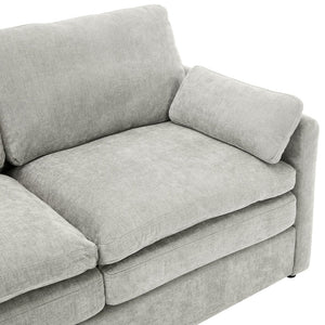 English Elm Cozy Oversized Chenille Sofa Set With Plush Double Cushions For Ultimate Comfort In Light Grey N719S001920R