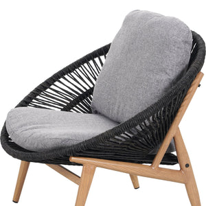 English Elm Christopher Knight Home® - Cyril Outdoor Papasan Lounge Chair Set Of 2 - Dark Grey Wicker & Soft Cushions For Ultimate Comfort N775P290578G-S2