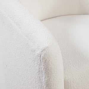 English Elm Oaklynn Barrel Swivel Accent Chair in Durable Performance Fabric — Stain-Resistant, 360° Comfort Ivory B050P281009