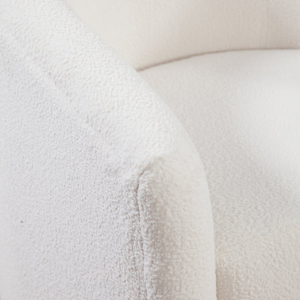 English Elm Oaklynn Barrel Swivel Accent Chair in Durable Performance Fabric — Stain-Resistant, 360° Comfort Ivory B050P281009