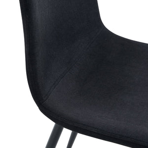 English Elm Table Set With Storage - Modern 71" White Grain Dining Table & 8 Black Linen-Cotton Chairs For Comfort W1151S04260-GIGA