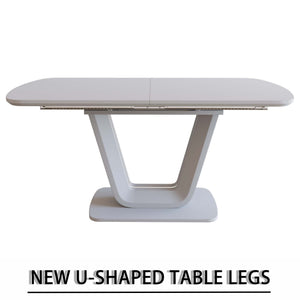 English Elm 62.99-78.74" Expandable Dining Table Set For 2-8 With 4 Comfort Chairs, Stylish U-Shaped Legs & Space-Saving Design W2189S00716