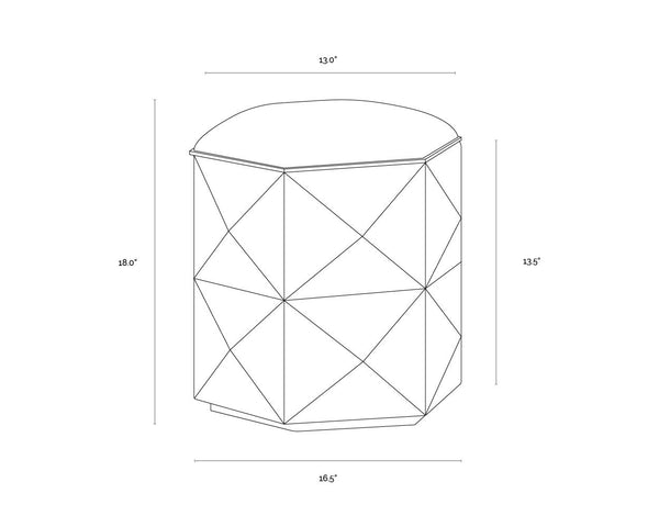 Sunpan Ashanti Storage Ottoman - Luxurious Geometric Design with Elegant Storage Solutions for Your Space Small - 16.5W x 16.5D x 18H