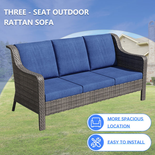 English Elm Jb Five Piece Outdoor Wicker Set with Swivel Chairs Footstools and Resort Style Seating W5382S00011