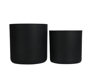 English Elm Round Concrete Style Planter Duo Handcrafted Magnesium Oxide Pots for Patio Garden W347P449315