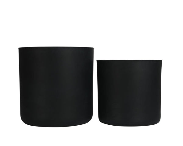 English Elm Round Concrete Style Planter Duo Handcrafted Magnesium Oxide Pots for Patio Garden W347P449315