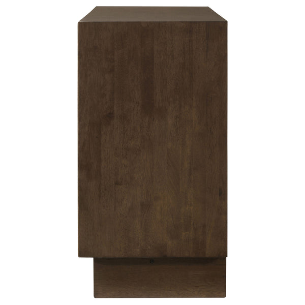 English Elm Hemlock Solid Wood 6-Drawer Dresser Cabinet with Sleek Fingertip Pulls and Spacious Organized Storage Brown B062P378388