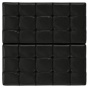 English Elm Harrison Large Square Storage Ottoman Coffee Table with Tufted Vegan Leather, Lift-Top & Seating Black B136P254711