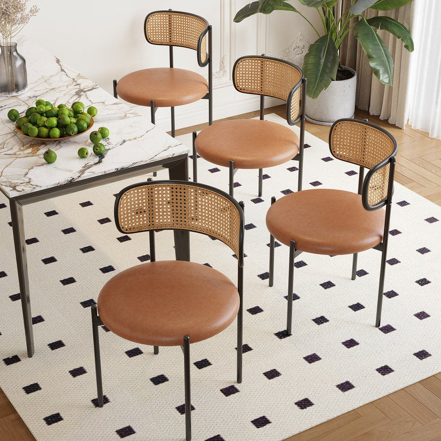 English Elm Adjustable Swivel Barstools Set of 2 Pu Leather Industrial Mid-century Kitchen Island Seating Brown T3623P433774