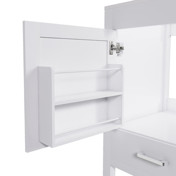 English Elm Modern 43 Inch Bathroom Vanity Solid Wood Cabinet with Soft Close Drawers Storage W509S00171