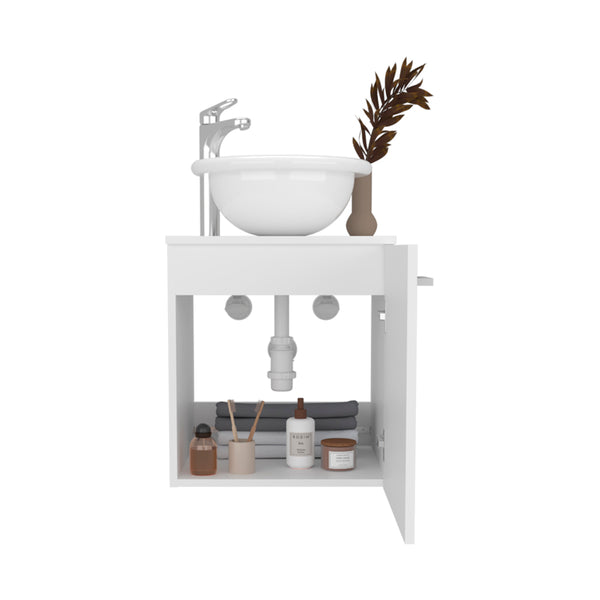 English Elm Colville Floating Wall Mount Vanity Cabinet Matte Finish Modern Bathroom Storage White B092P439900