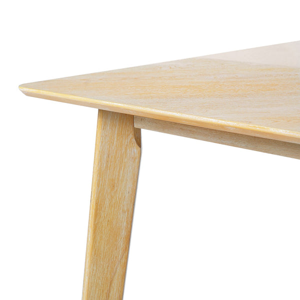 English Elm Retro Dining Table for 6 — Minimalist Rectangular MDF Top with LVL Rubberwood Legs, 220lb Capacity, Modern Dining centerpiece Natural Wood Wash N752P294999D