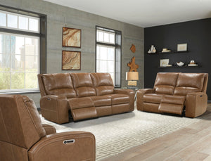 Parker House Parker Living Swift - Bourbon Power Reclining Sofa Loveseat and Recliner Bourbon Top Grain Leather with Match (X) MSWI-321PH-BOU