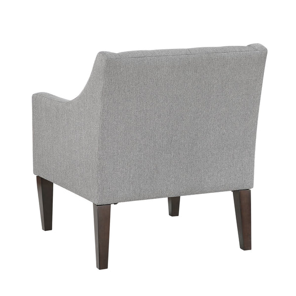 English Elm Contemporary Button-Tufted Accent Chair with Plush Fabric, Curved Arms and Solid Wood Legs for Living Gray 26.5 L x 28.5 W x 22.5 H B011P281837