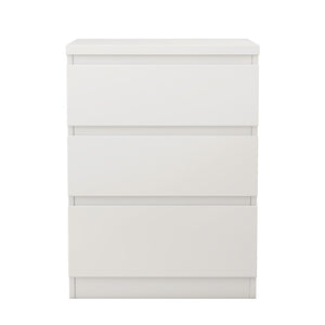 English Elm 19.7-inch Matte Finish Nightstand with Touch Release Drawers for Minimalist Bedrooms White W3151P407888