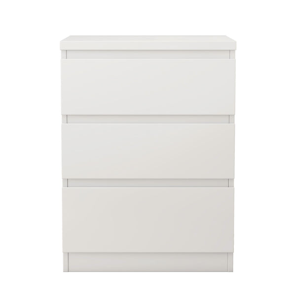 English Elm 19.7-inch Matte Finish Nightstand with Touch Release Drawers for Minimalist Bedrooms White W3151P407888