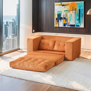 English Elm Loveseat Convertible Sofa Bed - Memory Foam Comfort, No Assembly, Stylish Corduroy For Small Spaces W2959P379139