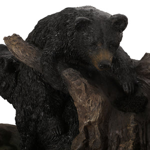 English Elm Christopher Knight Home® - 22.0" Weather-Resistant DATONA Fountain with Bears on Log, Underwater Lights & Pump for Patio Serenity 71778.00LBLK