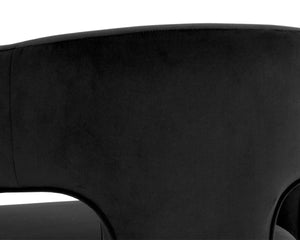 Sunpan ISIDORE Dining Armchair - Luxurious Abbington Black, Ergonomic Support & Modern Open-Back Design 112505