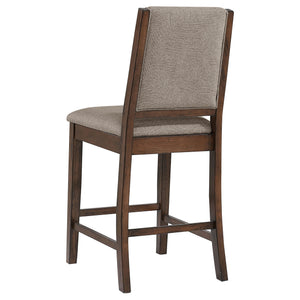 English Elm Walden Industrial Counter Height Dining Set Seats Six with Upholstered Chairs Mango Oak B062S01633