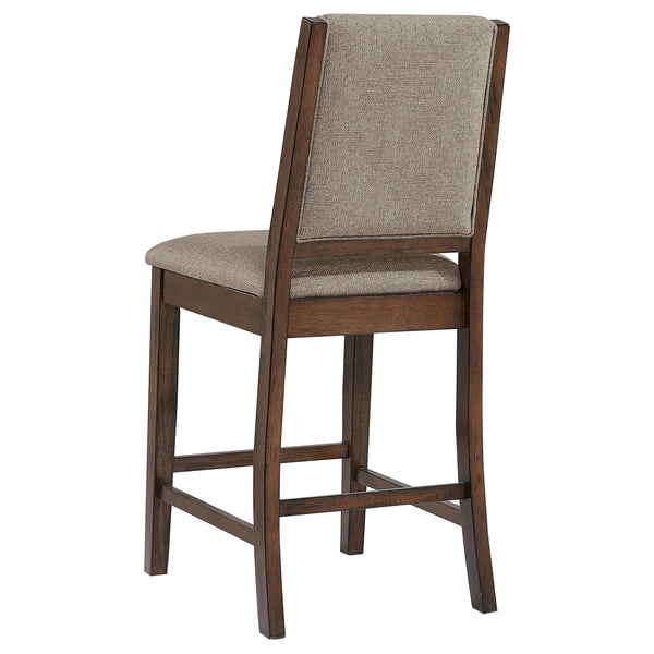 English Elm Walden Industrial Counter Height Dining Set Seats Six with Upholstered Chairs Mango Oak B062S01633