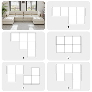 English Elm Modular Sectional Sofa with Under Seat Storage Converts to Sleeper for Living Room Beige W680S00136