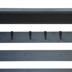 English Elm K&K 64.9" Outdoor Potting Bench with 1.2" Stainless Steel Top, Lockable Wheels, Hutch & Drawers Grey+Blue N707P228274G