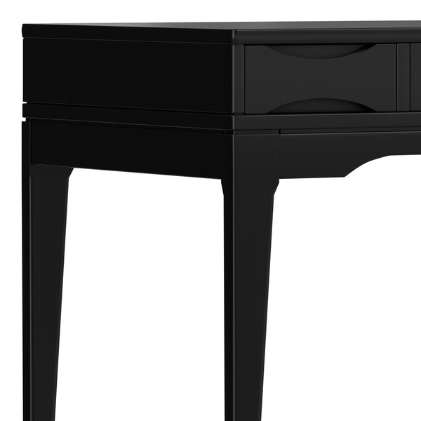 English Elm Harper Rubberwood Writing Desk with Keyboard Tray Mid-century Modern Home Office Storage Black B136P420746