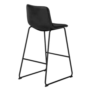 English Elm Office Bar Height Chair with Curved Supportive Back and Cushioned PU Seat on Slim Metal Frame Black 30 L x 23 W x 11 H B2710P219933