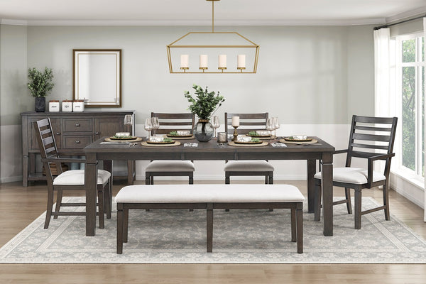 English Elm Classic Dining Bench with Dark Finish Upholstered Seat, Sturdy Wood Frame, Comfortable 250lb Capacity Espresso 60.5 L x 19 W x 7 H B011P348873