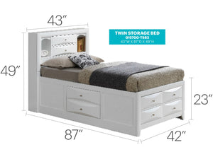 English Elm Stylish White Twin Storage Bed - Modern Design With Practical Drawers For Small Spaces & Kids' Rooms B078S00212-GIGA