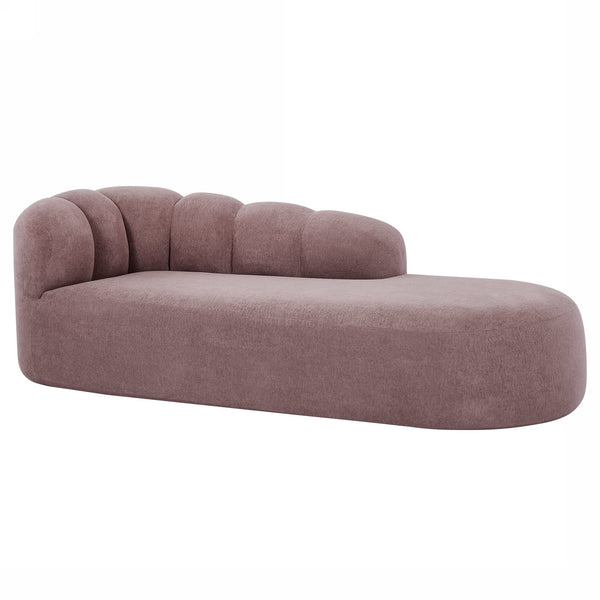 English Elm 80" Curved Sofa Scalloped Bubble Back Polyester Upholstered Modern Living Room Seating Ash Purple N771P397555I