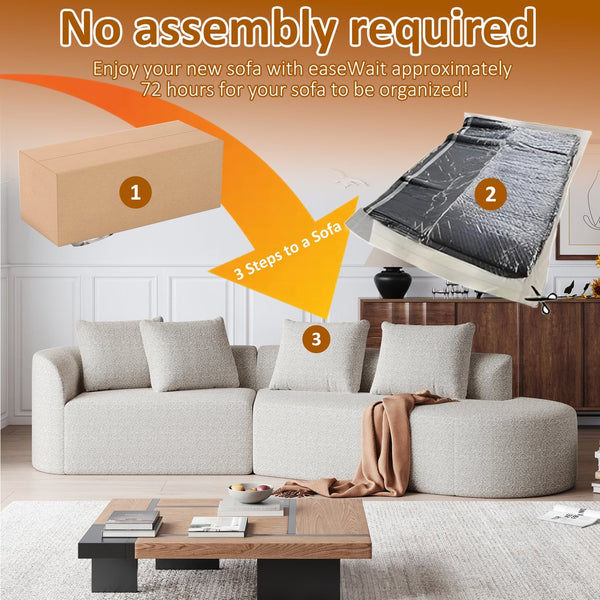 English Elm Modern Oversized Sectional Sofa - 112-Inch Chenille 4-Seater Cloud Couch With Throw Pillows & Comfort W834P323317