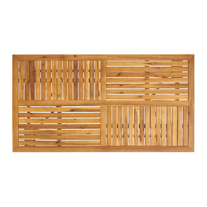 English Elm Outdoor Acacia Wood Dining Set Seats Six with Wicker Chairs and Teak Finish Patio Table N773OD00137B