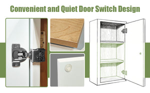 English Elm White Solid Wood Wall Cabinet - 1 Door, 2 Adjustable Shelves For Kitchen, Bathroom, Laundry Storage T2950P366450-GIGA