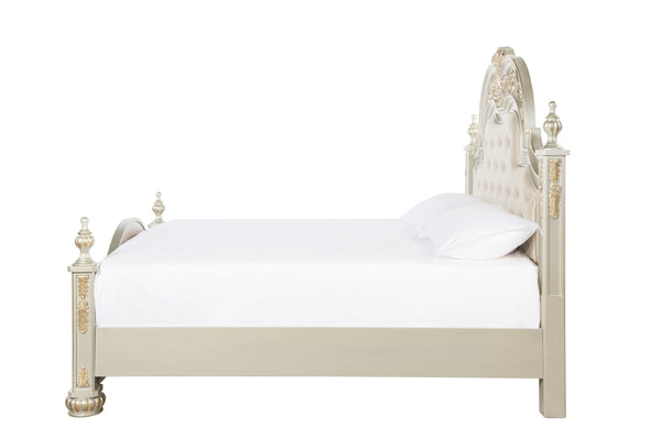 English Elm Lyon Elegant Queen Bed In Warm Silver Champagne With Plush Upholstery & Timeless Craftsmanship B078S00600