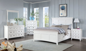 English Elm Transitional Solid Wood Chest with Five Smooth Glide Drawers, Felt-Lined Top, Timeless Design White 39 L x 21 W x 56 H B2741P369372