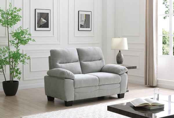 English Elm Summerton Plush Loveseat with Soap-Top Arms, Chenille Upholstery and Foam-Encased Coil Support Gray 31 L x 60 W x 15 H B078P349528