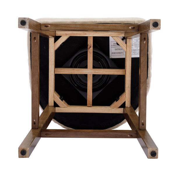English Elm United We Win Quilted Microsuede Swivel Barstool with Wood Legs and Gold Rivet Trim Apricot W1568P361708