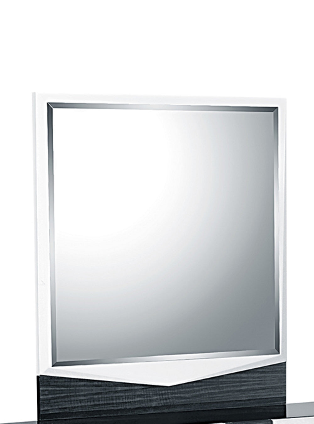 English Elm VIOS Zebra White HG Mirror with High-Gloss MDF Frame, Large Contemporary Glass Mirror, Modern Chic B201P215810